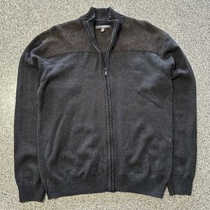 Method Full Zip Sweater Mens XXL Grey‎ Brown Acrylic Blend Casual Cardigan